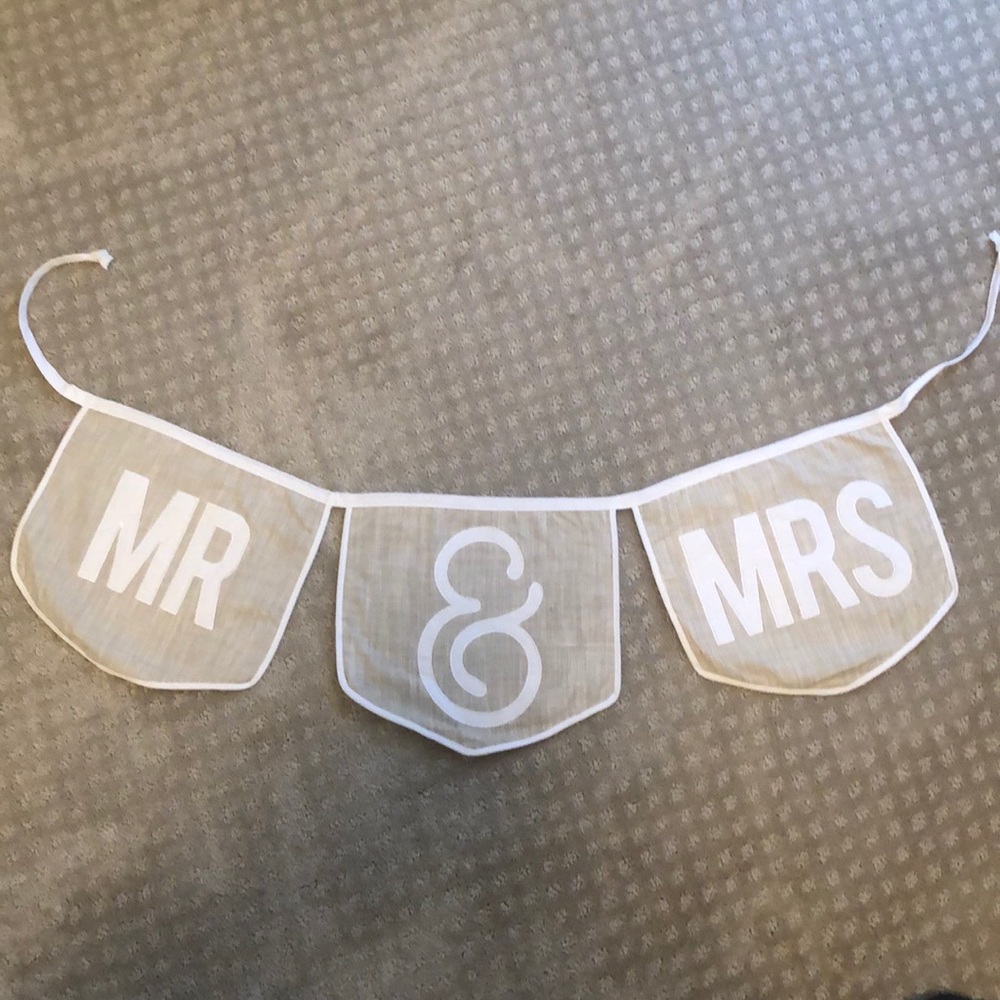 Mr. & Mrs. banner. 49” long